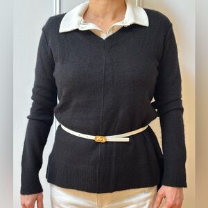 Magaschoni 100% Cashmere Sweater.  Black